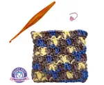 Crochet parquet stitch worked in varigated worsted weight yarn.