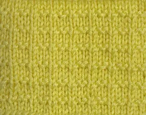 A swatch of the double alternate andalou stitch worked in yellow