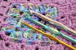 Granny square crochet swatch
