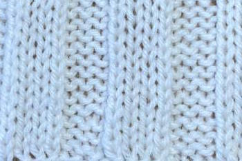 4 x 4 Rib Knit Stitch worked in white yarn