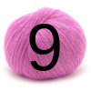A ball of yarn with the number 9 on it. A ball of yarn with the number 9 on it.