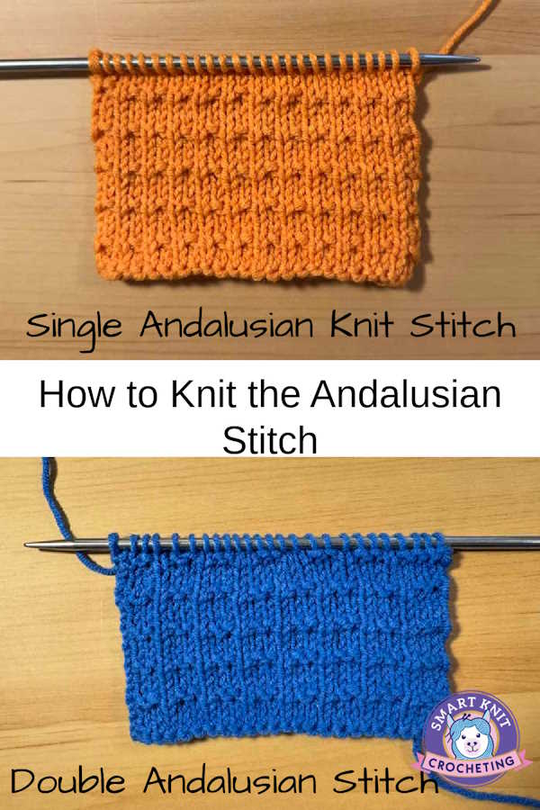 Photos of the single and double andalusian stitch on a Pin Image