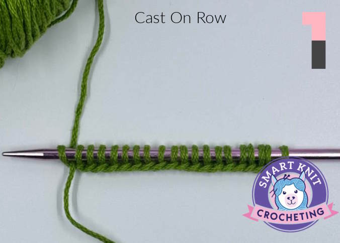 bamboo stitch showing the cast on row
