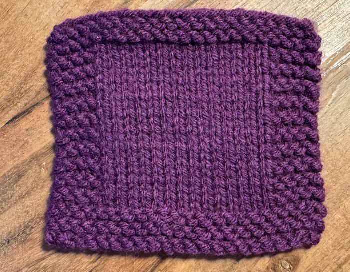 Big Twist worsted weight yarn worked in a shade of purple