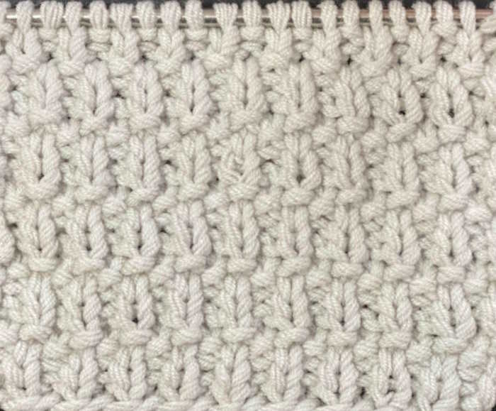Wrong side showing of the bumpy knit stitch Wrong side showing of the bumpy knit stitch