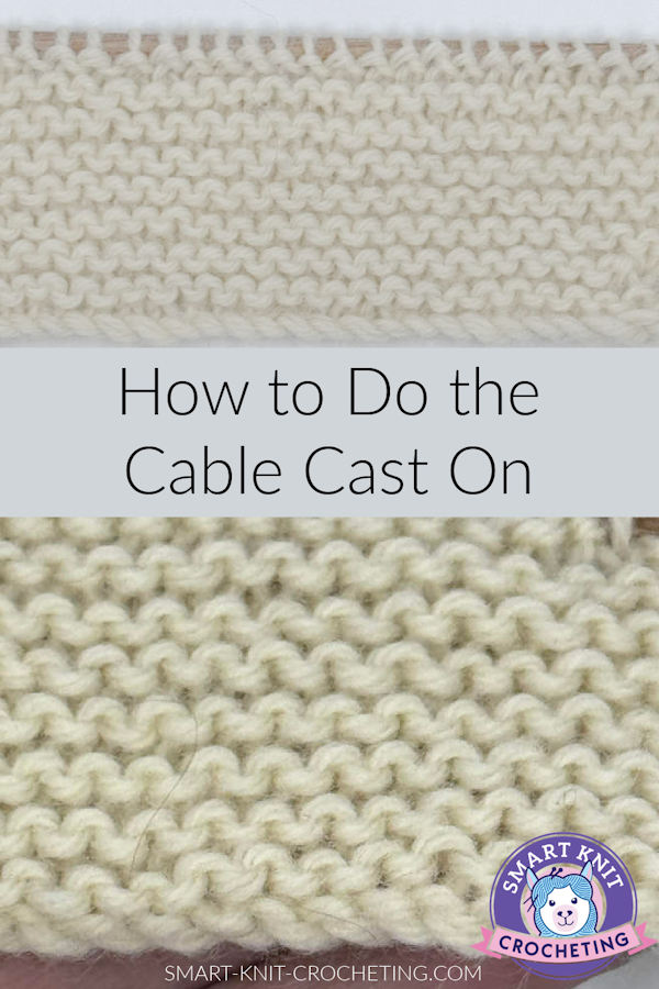 Cable Cast On Pin showing both right and wrong sides