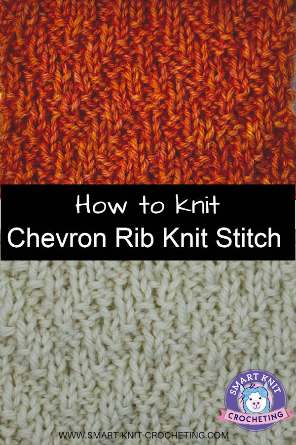 Chevron rib stitch swatches on a pin image