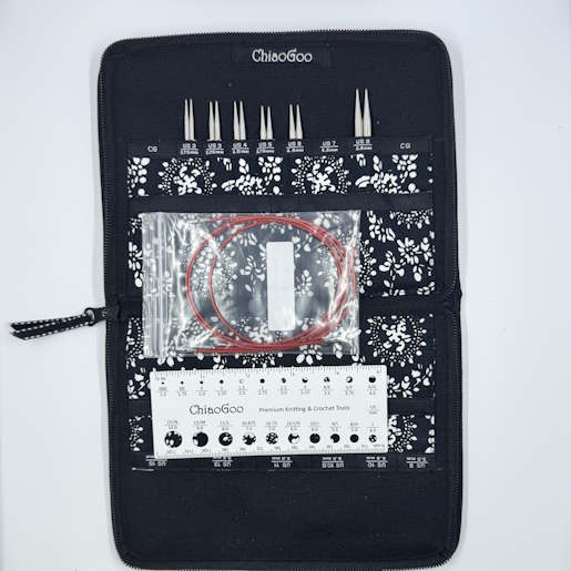 Inside of the ChiaoGoo Interchangeable Knitting Needle case
