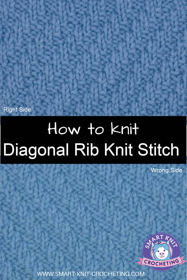 Diagnonal Rib knit stitch swatches on a pin image