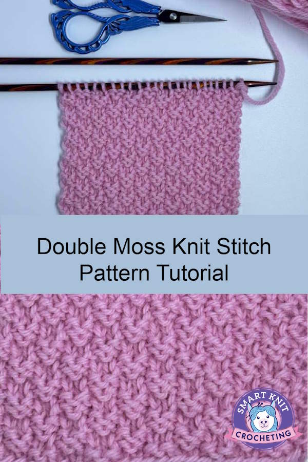 Double Moss Stitch Knit Pattern Pin Image