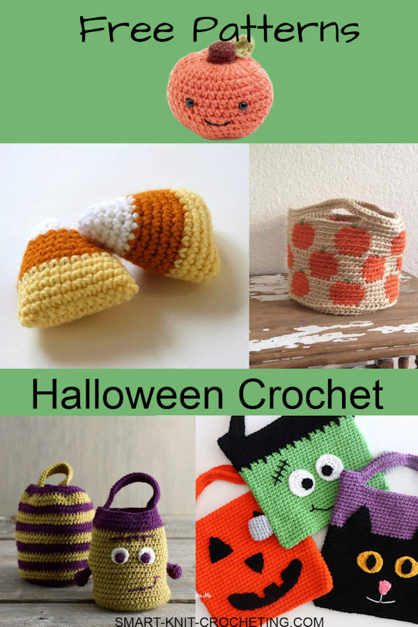 Halloween Crochet Patterns Collage in a Pin Image