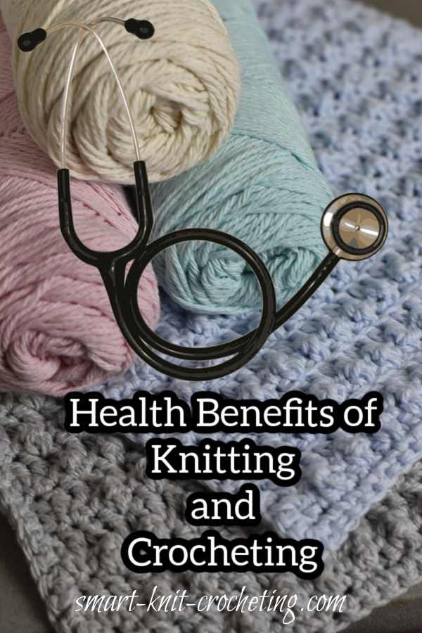 Yarn, sample crochet, stethoscope