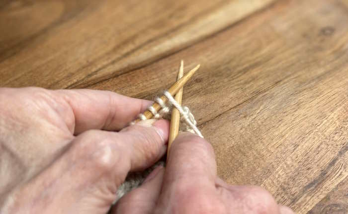 Step one of a series of a tutorial on how to make the Knit Front Back Knit Increased