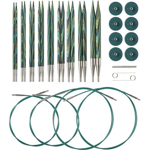 Contents of the Knit Picks Interchangeable Knitting Needle Kit