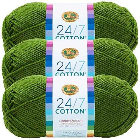 Lion brand 24/7 Cotton Yarn, 3 skeins