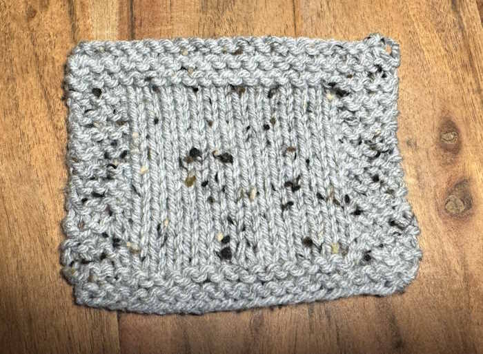 A knitted swatch done in Loops and Threads Impeccable Worsted Weight Yarn