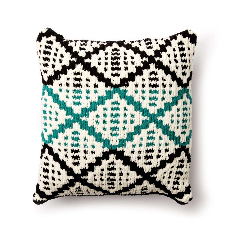 Mosaic knitting pattern pillow