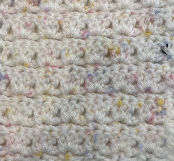 closeup image of the parquet stitch crocheting