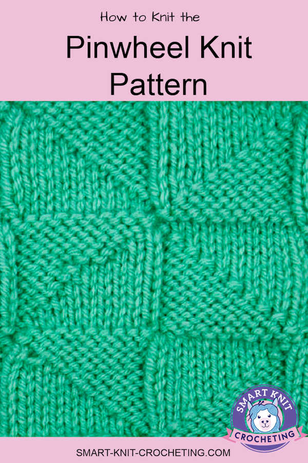 The Pinwheel Knit Stitch Pattern on a Pin Image