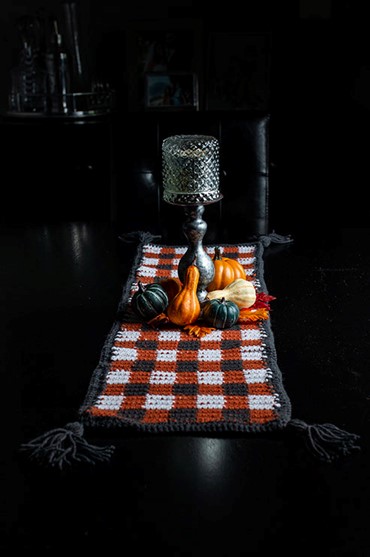 Crochet Plaid Table Runner