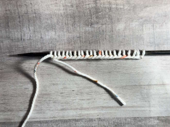 Step one, cast on for the puffed rib stitch