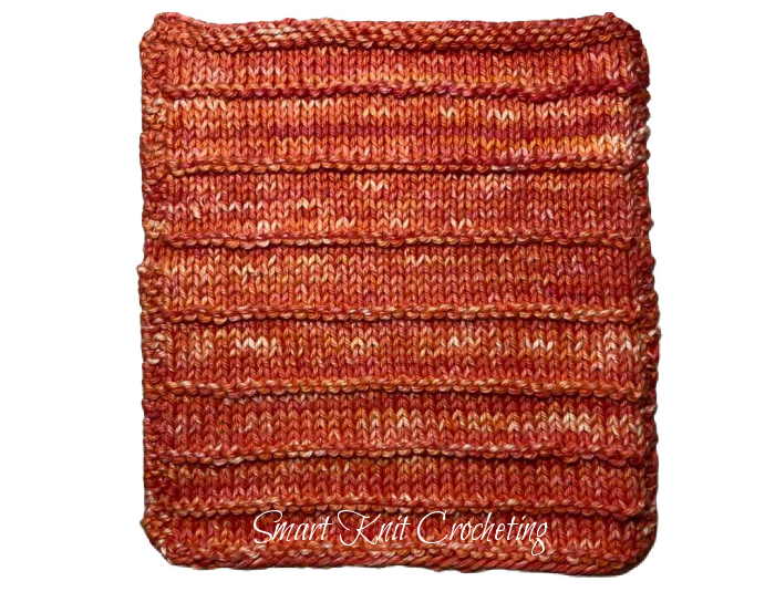 Purl Ridge Coral Dishcloth