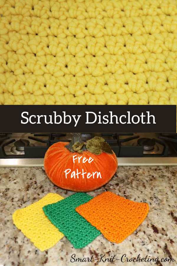 Scrubby Dishcloth free pattern using the single crochet grit stitch