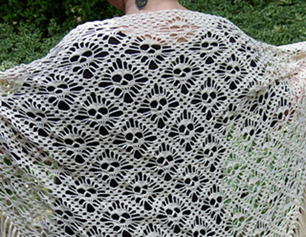Crochet skull shawl pattern