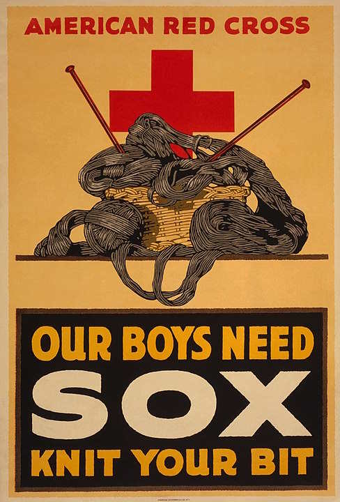 A poster created during World War I to encourage people to knit for the war effort.  Via Wikipedia A poster created during World War I to encourage people to knit for the war effort.  Via Wikipedia