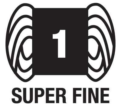 Super fine yarn is labeled as a number 1 Super fine yarn is labeled as a number 1