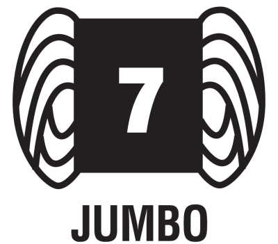 The thickest type of yarn is called Jumbo and is given the number 7 The thickest type of yarn is called Jumbo and is given the number 7