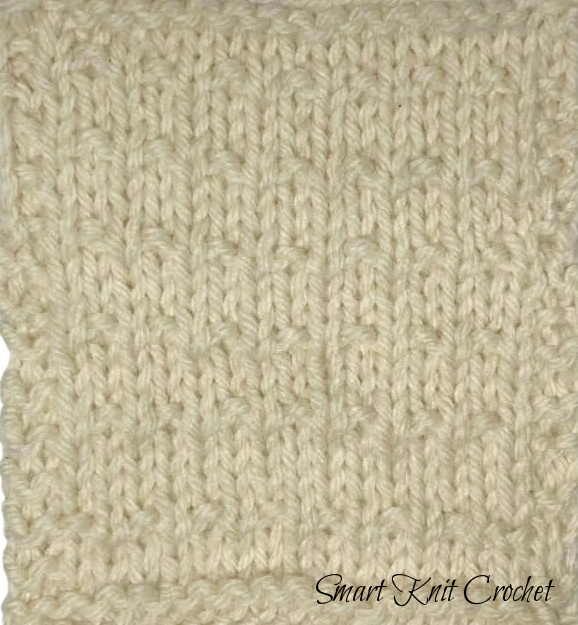 Andalusian Knit Stitch Worked in a Cream color yarn