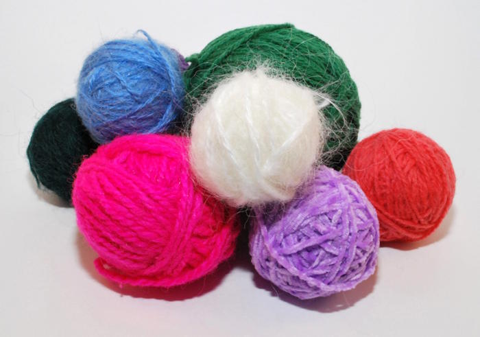 This assortment of yarn balls look and feel soft but don't offer the stitch definition that beginners need to feel successful
