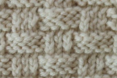 Basket weave stitch made up of knit and purl stitches