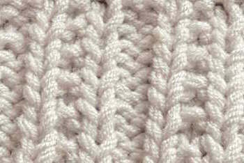 Right side showing of the beaded rib stitch swatch, thumbnail