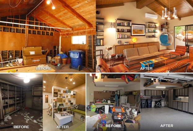 Before and after photos of garage conversions