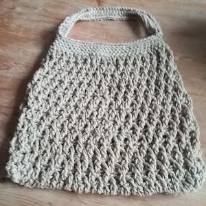 Easy Crochet Beige Bag worked in single, double, and treble crochet stitches.