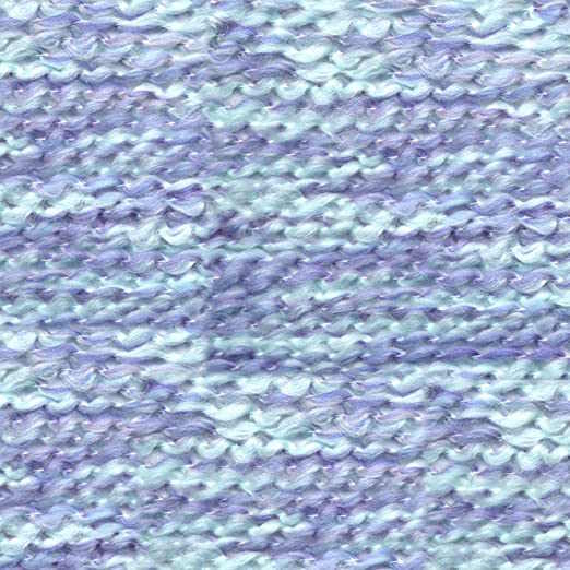 Garter stitch knit worked in light blue homespun yarn