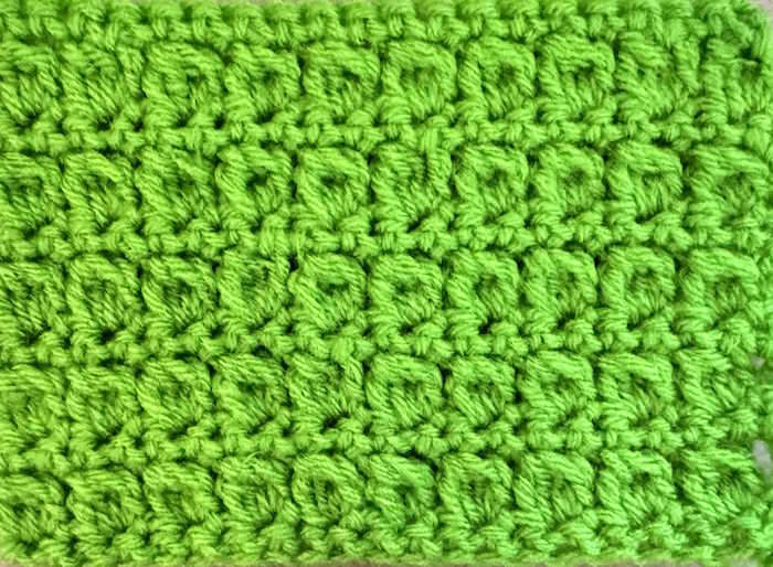 The wrong side showing of the bobble stitch crochet
