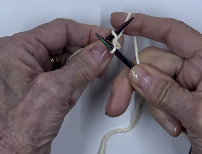 Cable Cast-on:  Rather than dropping the stitch, place it onto the left needle
