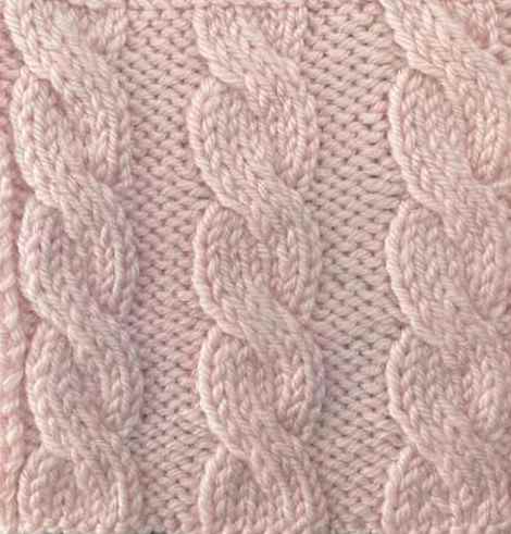 Cable knit stitch done in pink yarn