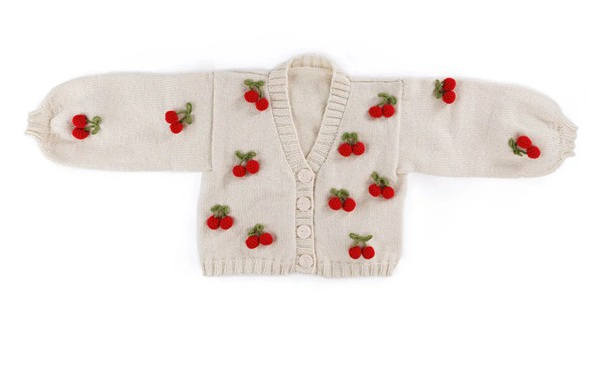 Cardigan with crochet cherries Cardigan with crochet cherries