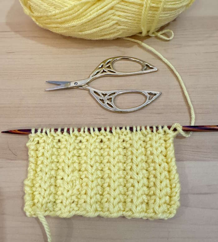 Cartridge Rib Knit Stitch Swatch Cartridge Rib Knit Stitch Swatch