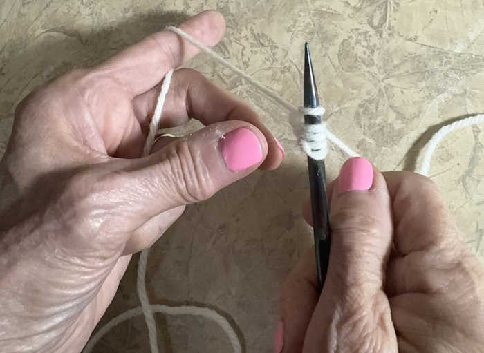 Cast on thumb method step 6