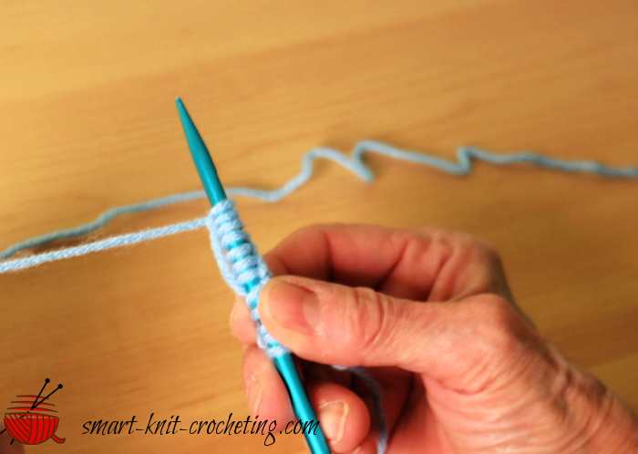 Casting on One short row of stitches has been cast on