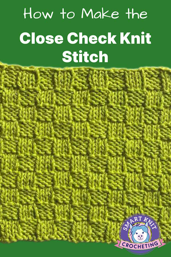 A swatch of the close knit stitch pattern worked in green on a pin image