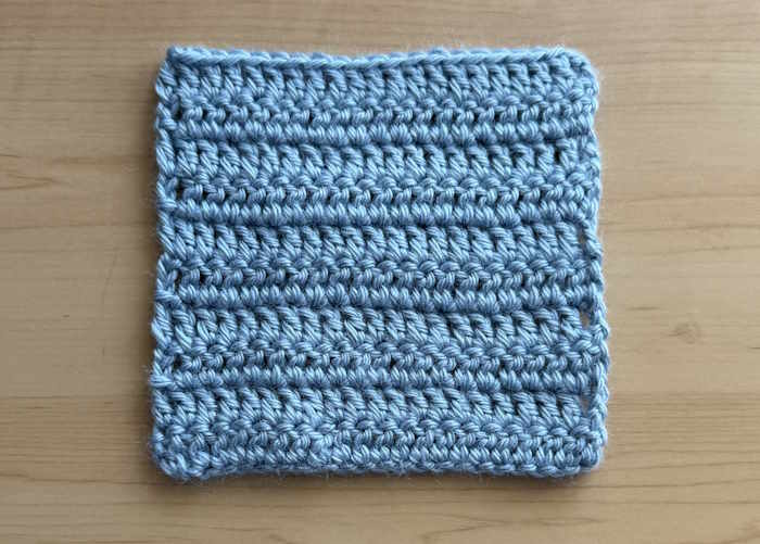 A crochet swatch worked in double crochet stitches A crochet swatch worked in double crochet stitches