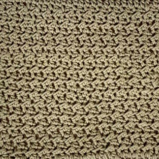 Crochet Crunch Stitch Swatch worked in taupe yarn