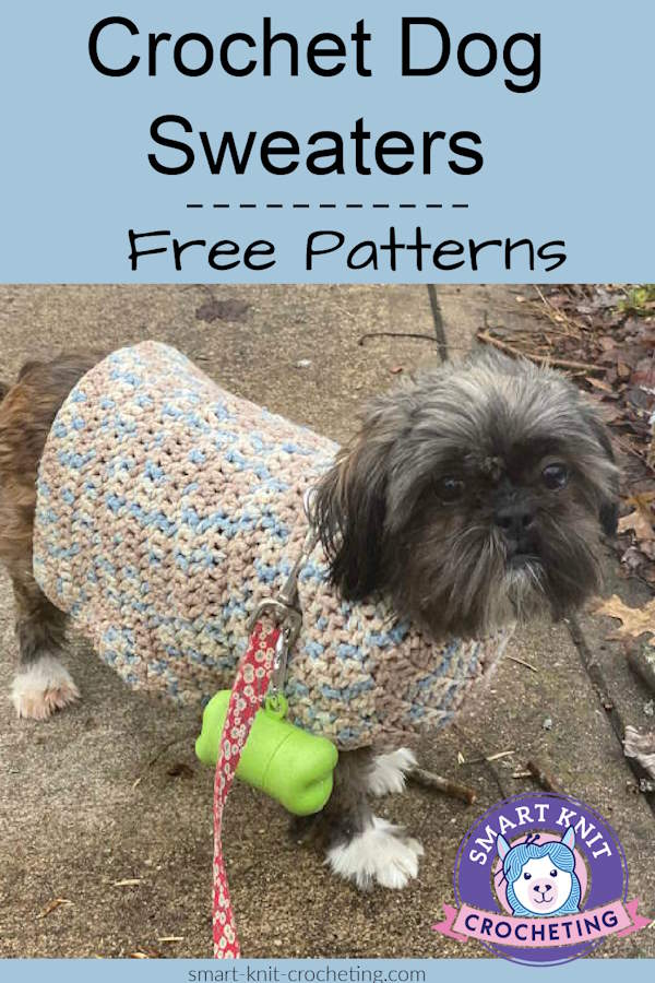 Crochet dog sweater free patterns pin image