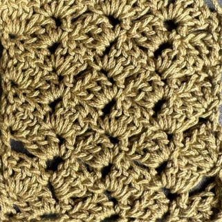 Crochet Hatch Stitch worked in brown yarn